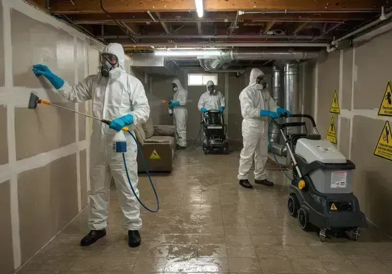 Basement Moisture Removal and Structural Drying process in Pope County, IL